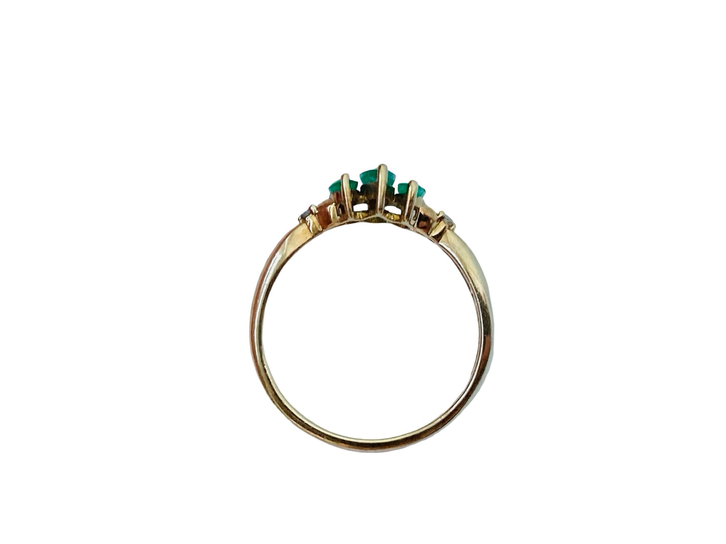9ct Gold Emerald & Diamond Ring