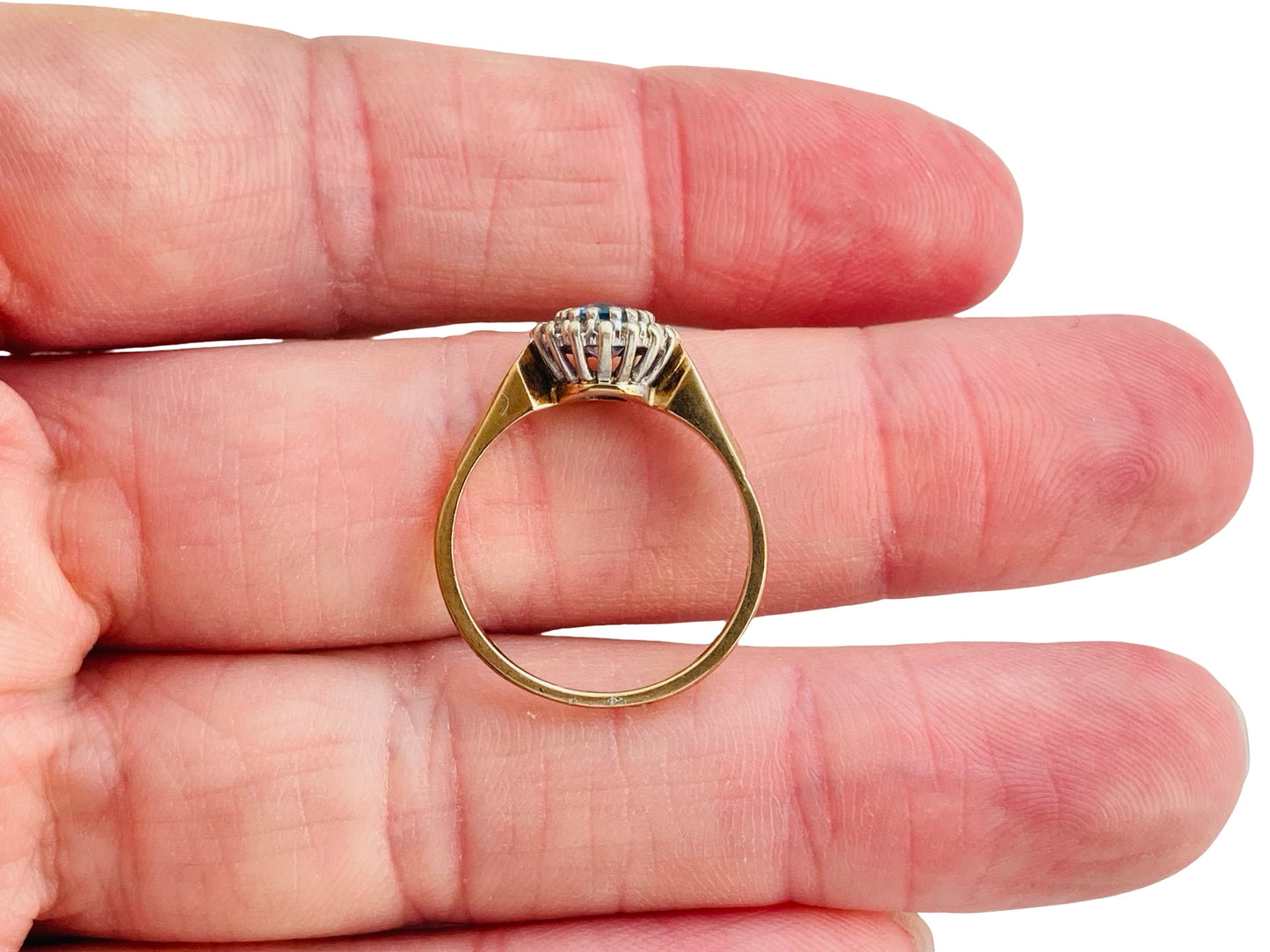Vintage 9ct Gold Topaz & Diamond Ring