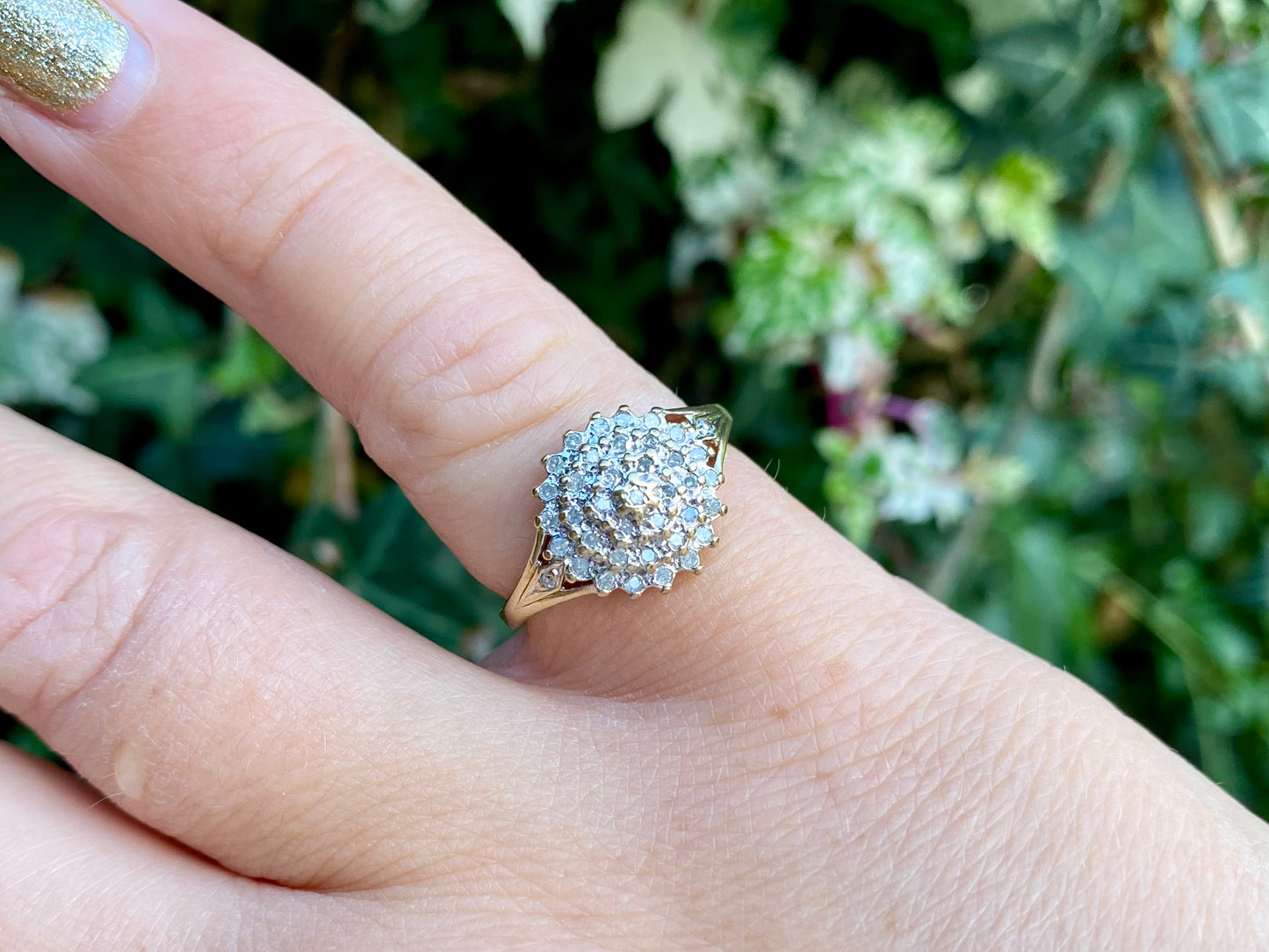 9ct Gold Diamond Cluster Ring