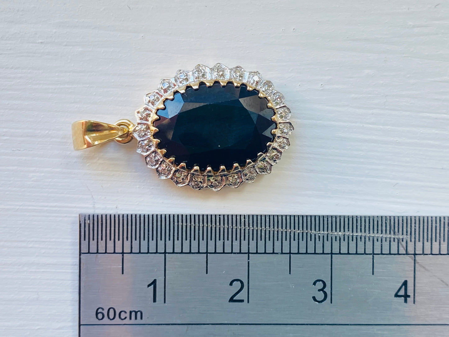 9ct Sapphire & Diamond Pendant