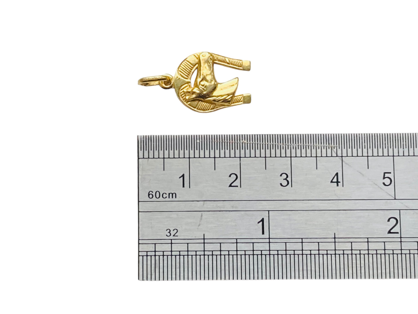 9ct Gold Horseshoe With Horse Pendant