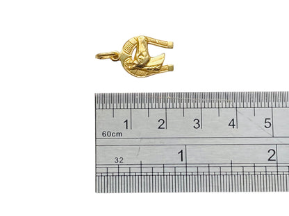 9ct Gold Horseshoe With Horse Pendant