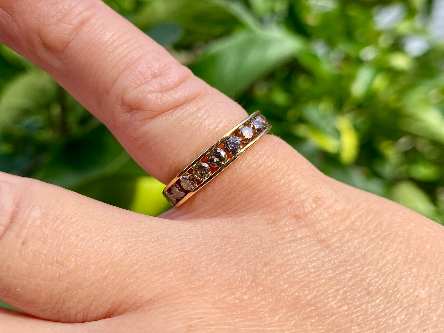 9ct Gold Champagne Diamond Ring
