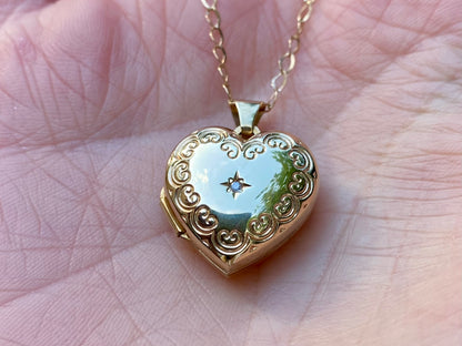 9ct Gold Locket Pendant With Necklace