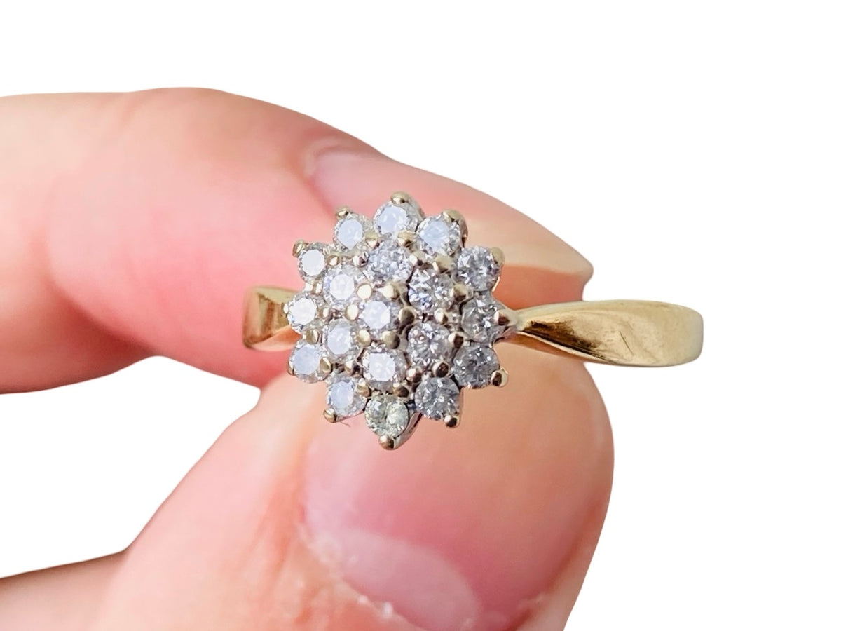 18ct Gold Diamond Cluster Ring