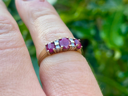 9ct Gold Ruby & Diamond Ring