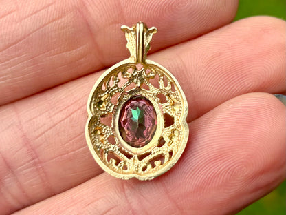 9ct Gold Mystic Topaz Pendant