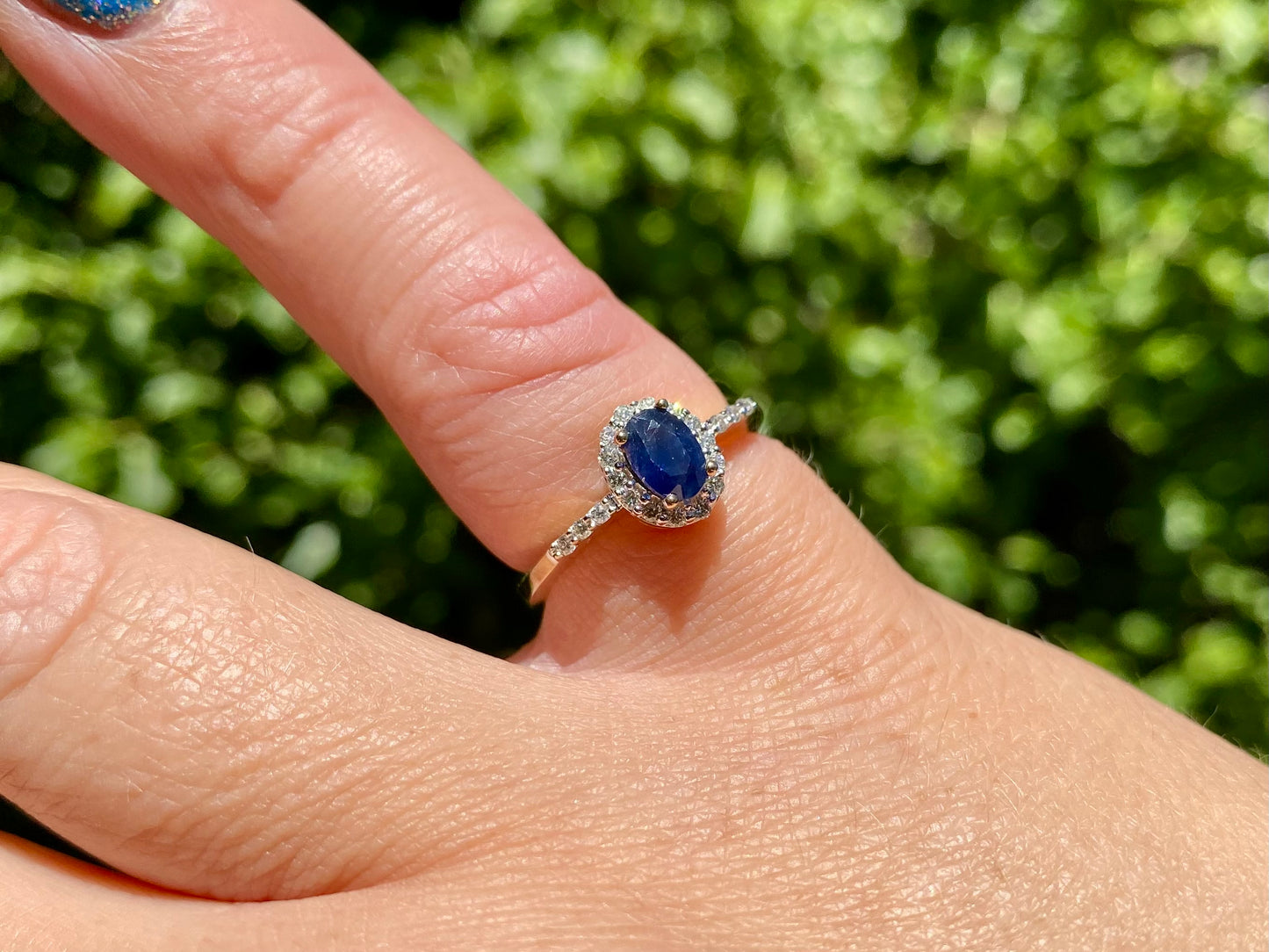 9ct Gold Sapphire & Diamond Ring