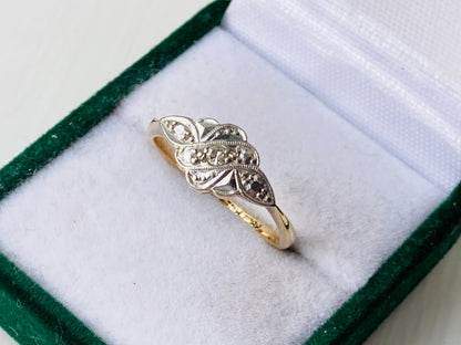 Antique 9ct Gold Diamond Ring