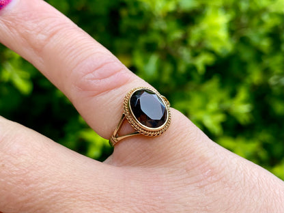 Vintage 9ct Gold Smoky Quartz Ring