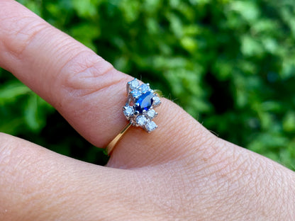 Vintage 18ct Gold Sapphire & Diamond Ring