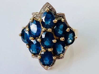 9ct Gold Sapphire & Diamond Ring