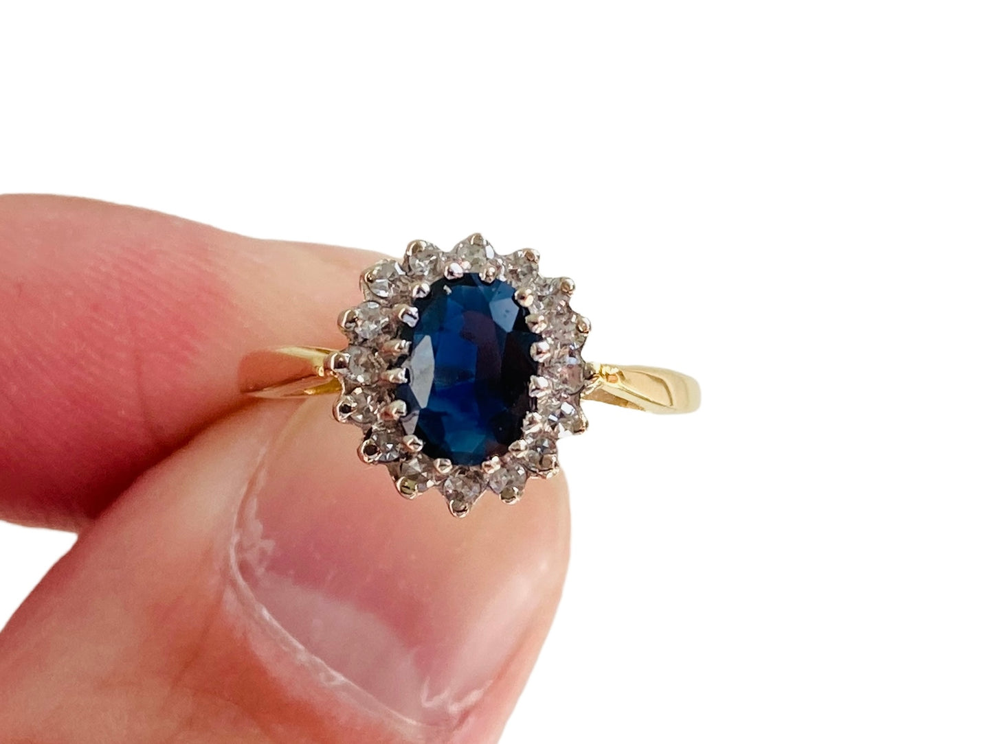 Vintage 18ct Gold Sapphire & Diamond Ring