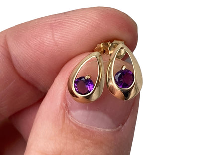 9ct Gold Amethyst Earrings