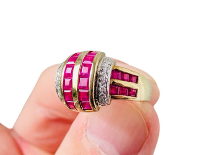 9ct Gold Ruby & Diamond Ring