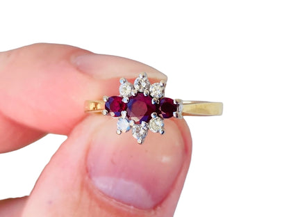 Vintage 18ct Gold Ruby & Diamond Ring