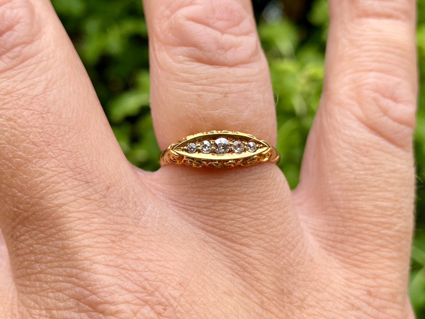 Antique 18ct Gold Five-Stone Diamond Ring