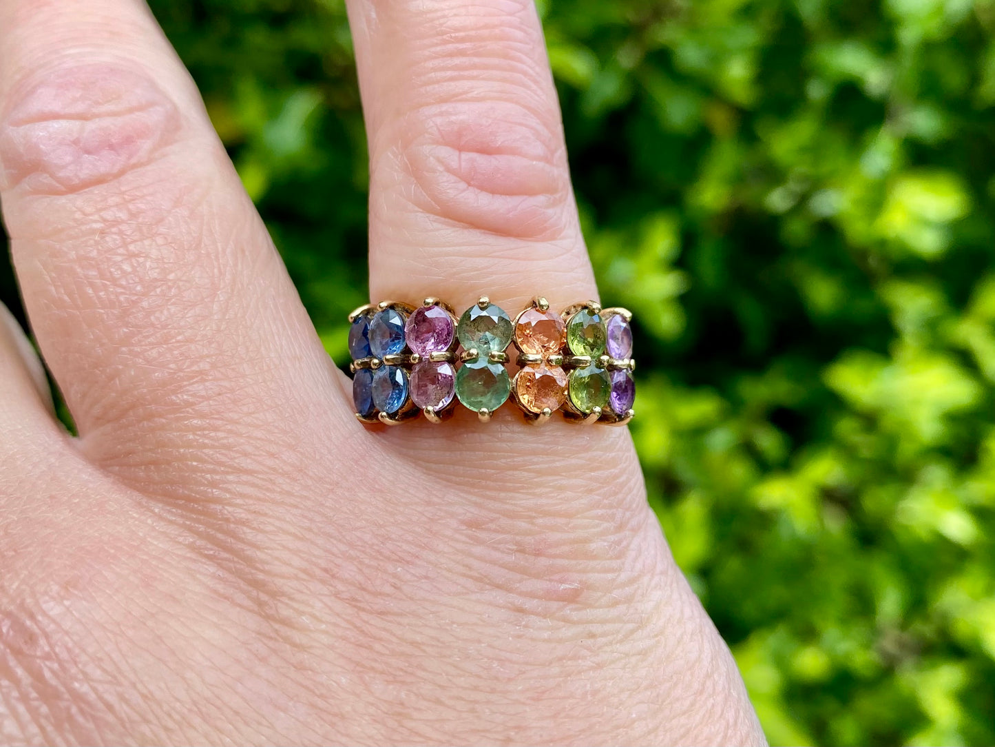 9ct Gold Multi-Coloured Sapphire Ring