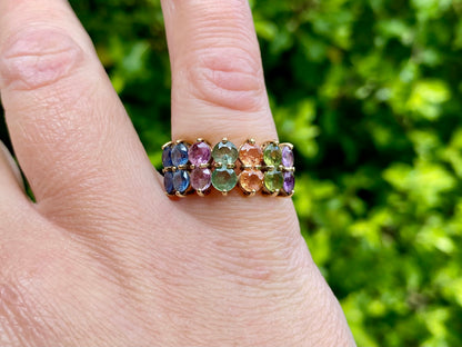 9ct Gold Multi-Coloured Sapphire Ring