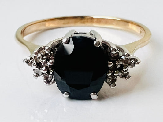9ct Gold Sapphire & Diamond Ring