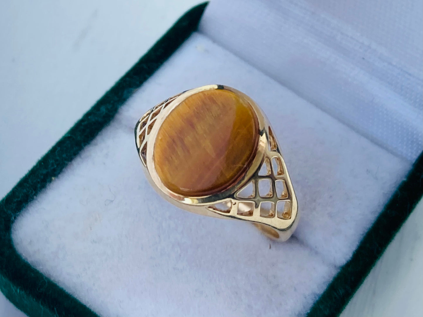 9ct Gold Tigers Eye Ring