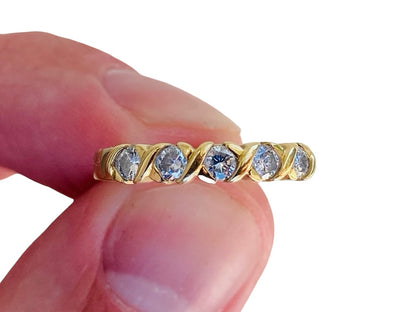 Vintage 18ct Gold Five-Stone Diamond Ring