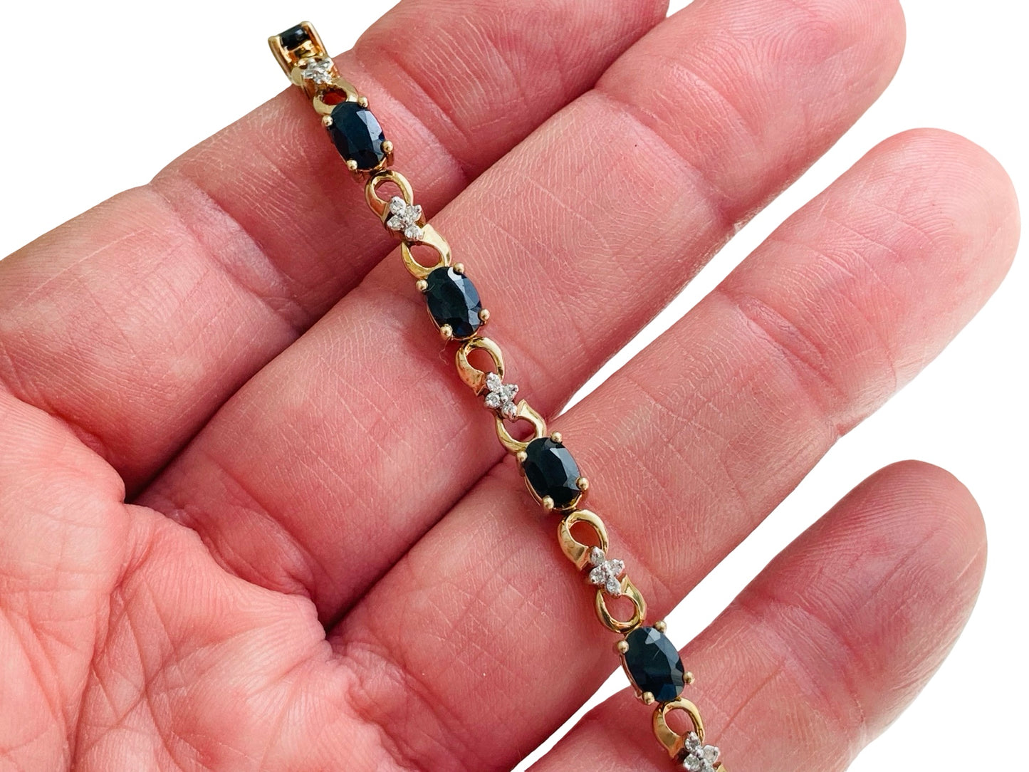 9ct Gold Sapphire & Diamond Bracelet