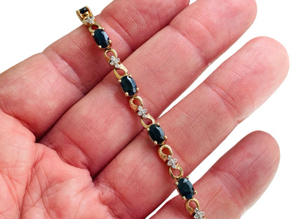 9ct Gold Sapphire & Diamond Bracelet