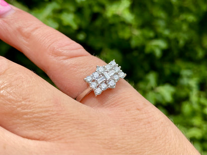 Platinum 1.00ct Diamond Boat Ring