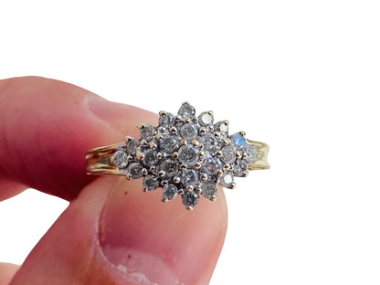 9ct Gold 0.50ct Diamond Cluster Ring