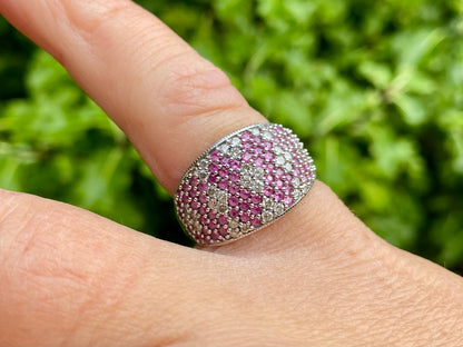 9ct Gold Pink Sapphire & Diamond Ring