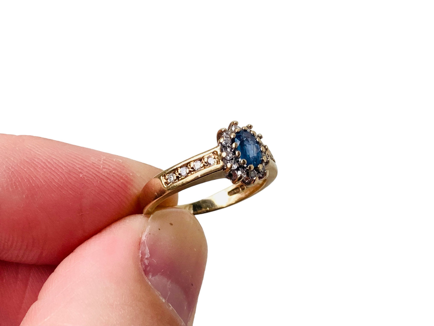 Vintage 9ct Gold Sapphire & Diamond Ring