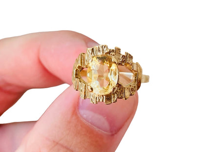 Vintage 9ct Gold Citrine Ring
