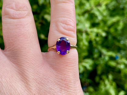 Vintage 9ct Gold Amethyst Ring