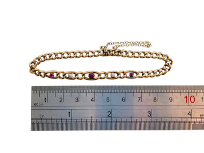 Antique 9ct Gold Ruby & Diamond Bracelet