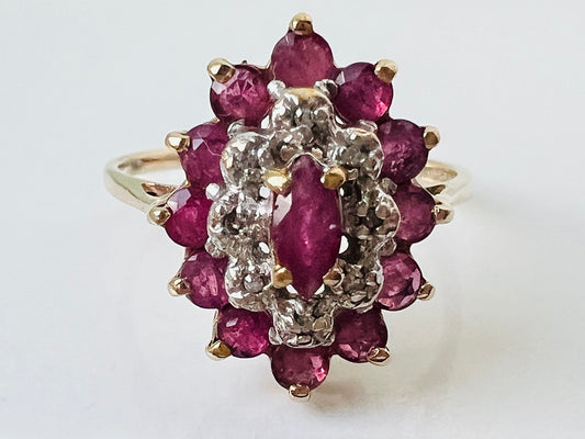 9ct Gold Ruby & Diamond Ring