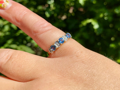 9ct Gold Sapphire & Diamond Ring