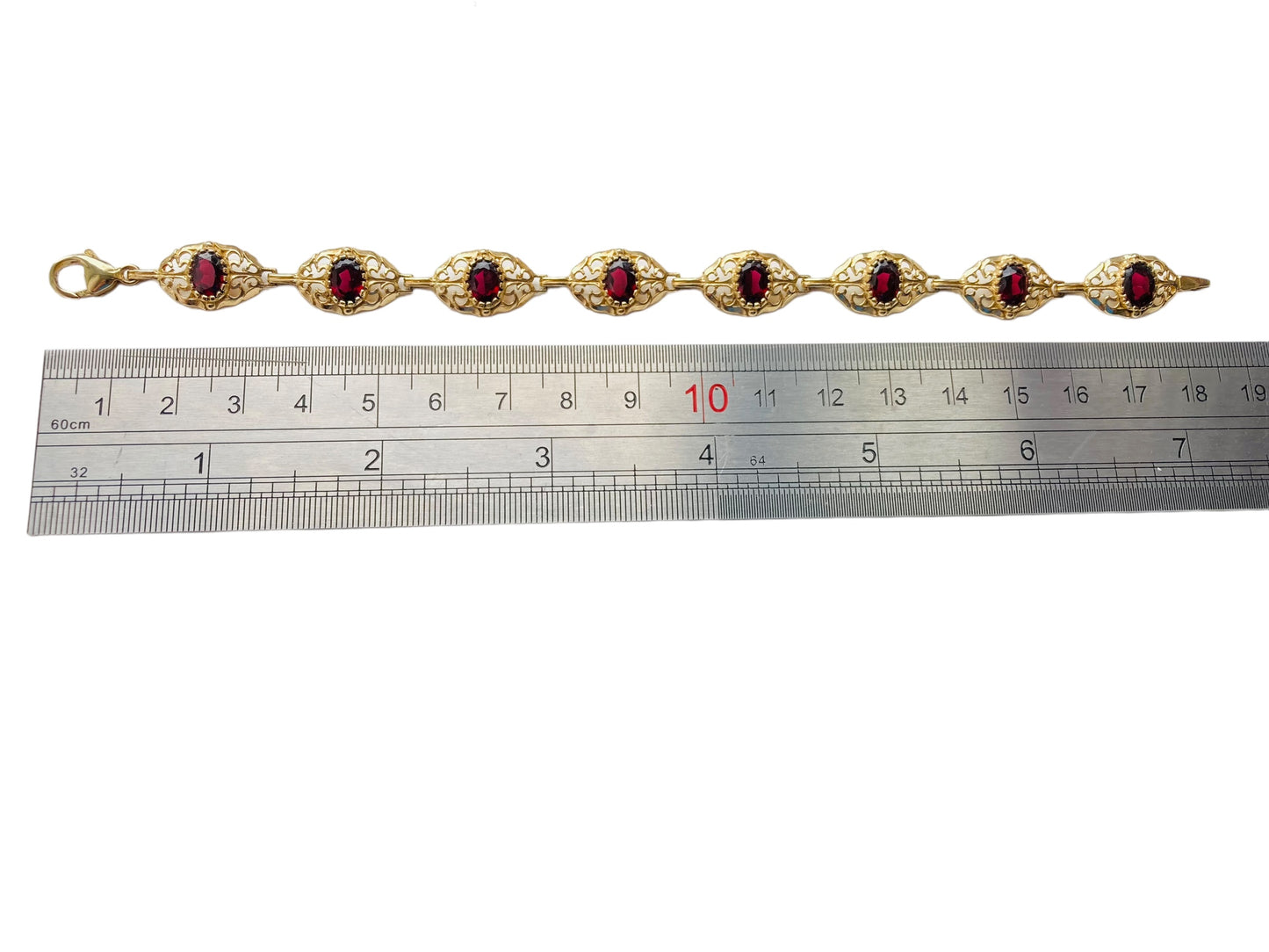 9ct Gold Garnet Bracelet