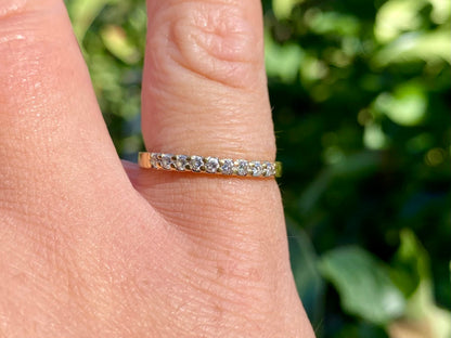 18ct Gold Nine-Stone Diamond Stacking Ring