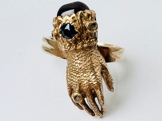 Vintage 9ct Gold Hand Ring