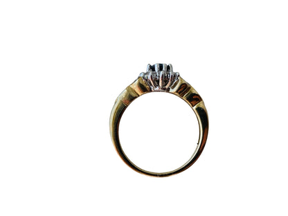 9ct Gold Black Spinel & Diamond Ring