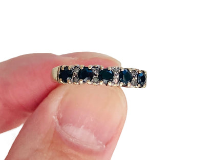 9ct Gold Sapphire & Diamond Ring