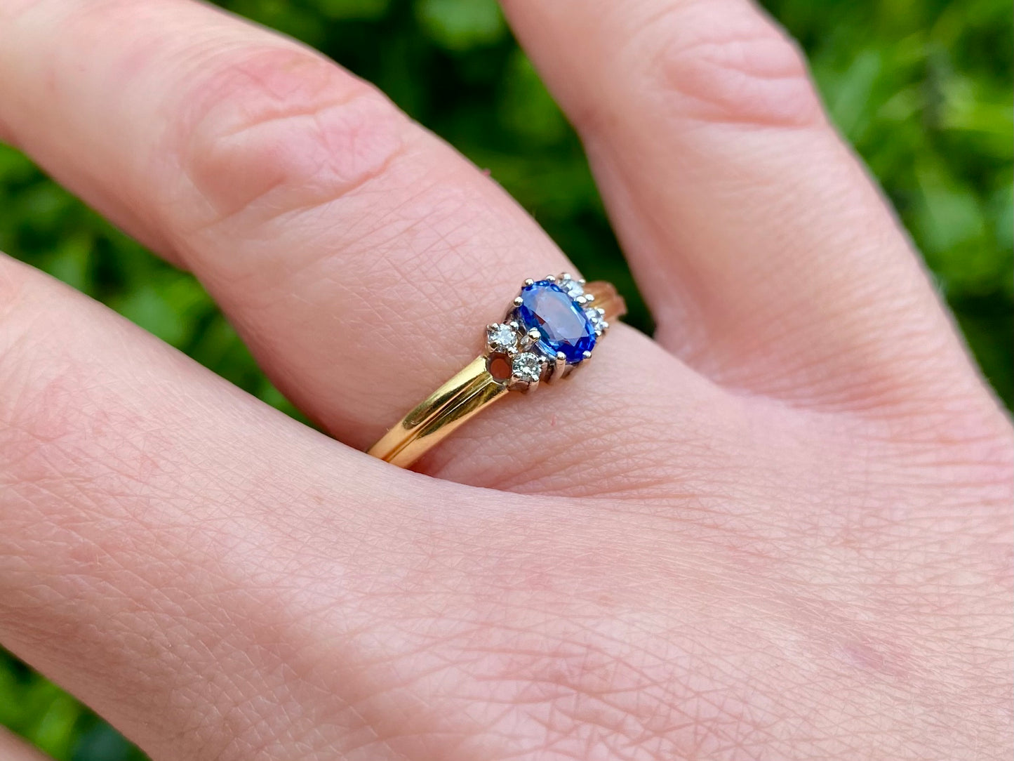 Vintage 18ct Gold Sapphire & Diamond Ring