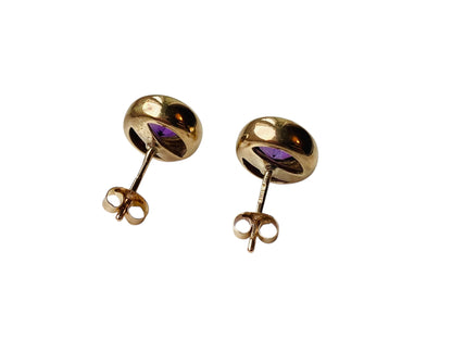 9ct Gold Amethyst Earrings