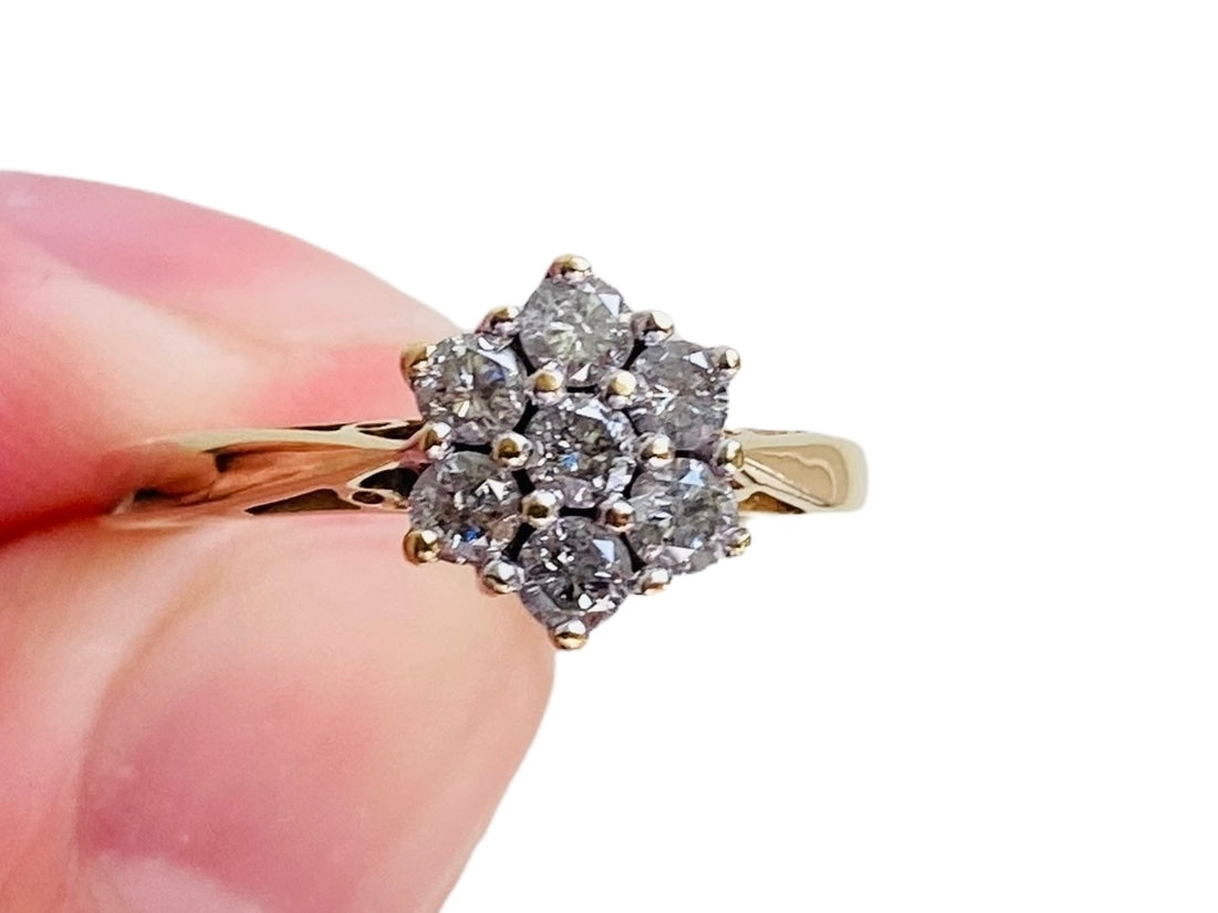 18ct Gold 0.50ct Diamond Daisy Ring