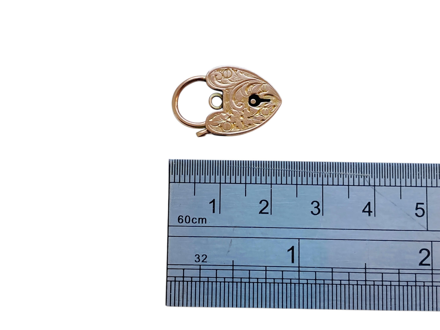 Antique 9ct Gold Heart Padlock Clasp