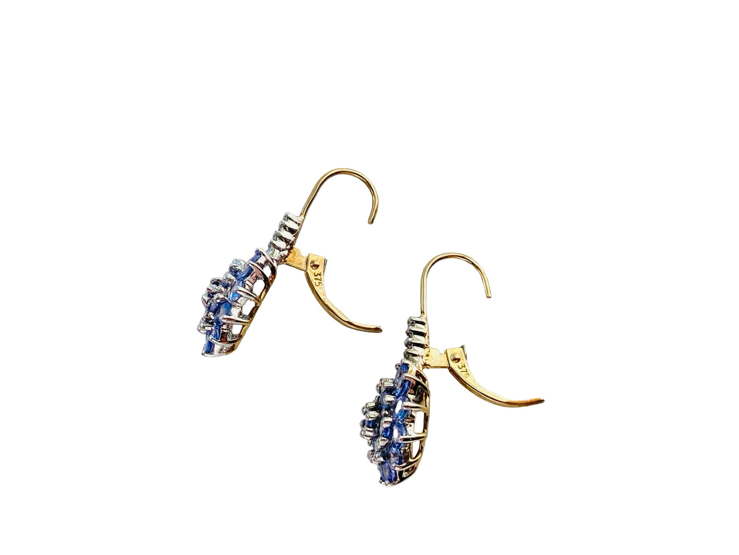 9ct Gold Tanzanite & Diamond Earrings