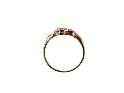 Vintage 9ct Gold Ruby & Diamond Ring