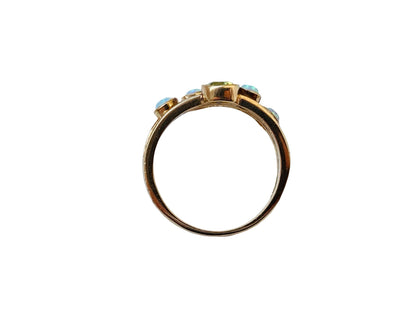 9ct Gold Peridot & Opal Ring