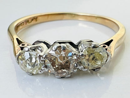 Antique 18ct Gold Three-Stone Diamond Ring